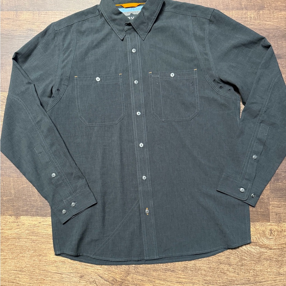 Orvis Men's Black Button-Up Workshirt